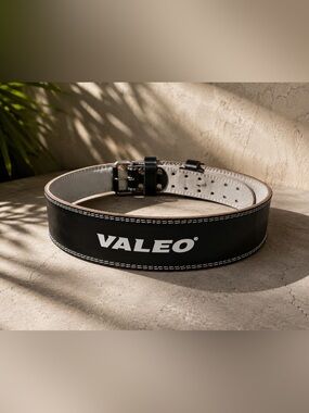 Valeo Leather Weightlifting Belt Black Powerlifting Gym Belt OS